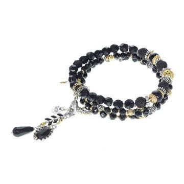 Bracelet - Franck Herval - Emilie - 4 bracelets - Noir - Matières naturelles - Doré