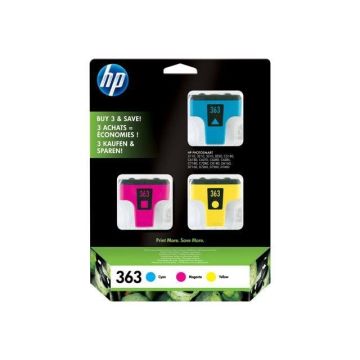HP Pack de 3 Cartouches d'encre 363 - Tricolore - 500 pages - Blister