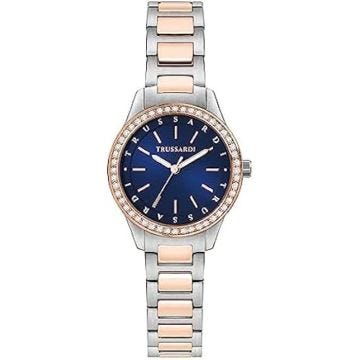 Montre Femme - TRUSSARDI - T-SKY - Acier PVD Or Rose - Cadran Bleu - Résistance 5 ATM