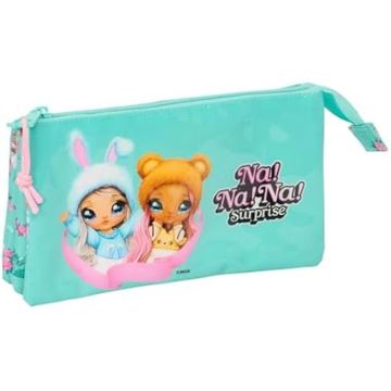 Trousse Triple - SAFTA - NANANA Bunny - Confortable - Polyvalente - Pour Enfants Scolaires