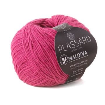 Fil crochet et tricot - PLASSARD - Maldiva - Rose Foncé 32 - Coton et Lin - Aiguille N°3