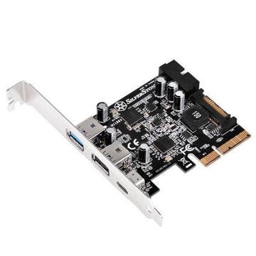 SilverStone SST-ECU05 - SuperSpeed USB 3.1 Type C externe, 2x USB 3.0 Type A, 1x Carte PCI-E Express interne USB 3.0 Gen 2.0 2x, ...