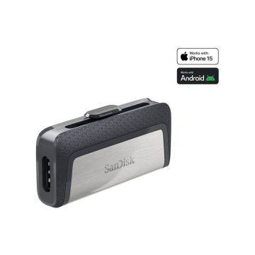 Clé USB SANDISK Ultra Dual - 128Go - USB 3.1/USB-C - Gris