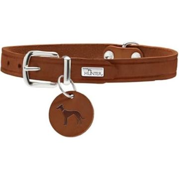 Collier - HUNTER - Aalborg 32 - Cuir de Vachette - Cognac - Tour de cou 24-29 cm