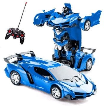 SHOP-STORY - Voiture télécommandée transformable en robot - Bleu