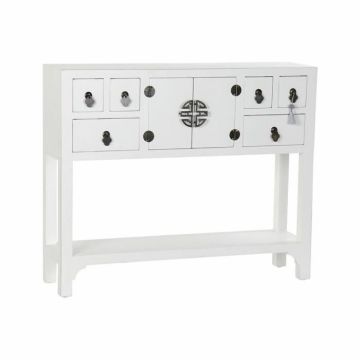 console blanc argent sapin bois mdf (95 x 24 x 79 cm)