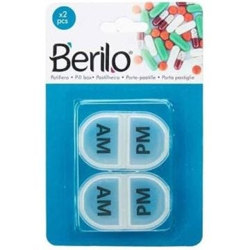 Pilulier - BERILO - Lot de 12 - Plastique transparent - Multicolore - Rangement médicaments