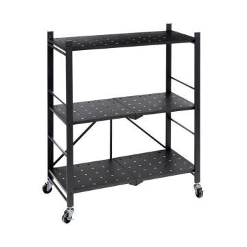Étagère de rangement 3 niveaux en Métal Noir H 89 cm Ultra résistante - FIVE