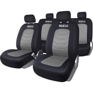 Housses de siège auto - Sparco - S-line - Gris - Universel - Compatible airbag