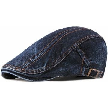 Casquettes de printemps et d'été pour hommes et femmes, béret de peintre, couleur unie, jean délavé, coton, à [924B5C3]