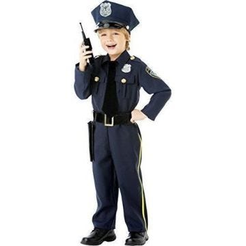 Déguisement Policier - Amscan - 999665 - 8-10 Ans - Jouet - Couleur Bleu