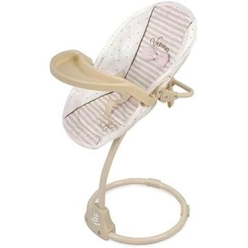 Chaise Haute DE CUEVAS TOYS 51578 - Beige et Blanc - Design élégant - Balançoire et porte-bébé inclus