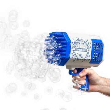 Machine à Bulles, Pistolet à Bulles avec 69 canons avec Lumière LED, Souffleur à Bulles de Savon Jouet à Bulles pour Enfant