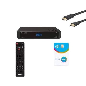 ASTON Récepteur TV satellite HD Connect + Carte Viacess Fransat PC6 + Câble HDMI -HD ME