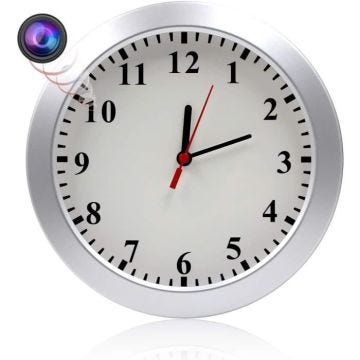 Jiyibidi Horloge murale HD 1080p avec cam&eacute;ra Nanny Cam avec d&eacute;tection de mouvement et cam&eacute;ra de surveillan43