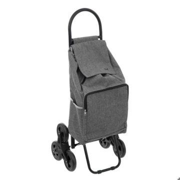 Chariot de courses - Five - Nomade - 6 roues - Métal - H 99 cm - Gris