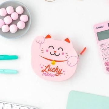 Porte-monnaie - Mr. Wonderful - Chat Porte-Bonheur - Silicone - Compact - Mixte