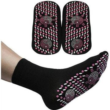 UMIWE 1 Paire Chaussettes thérapie magnétique pour santé Chaussettes auto-chauffantes Noir