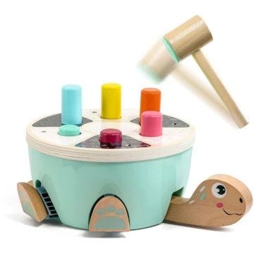 Jeu de Tape-Tape Tortue - TOP BRIGHT - Bâtons Colorés - Marteau en Bois - Pattes - Tête - Queue