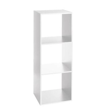 Etagère 3 cases - AC-DÉCO - Blanc - Aspect bois - Contemporain - Design