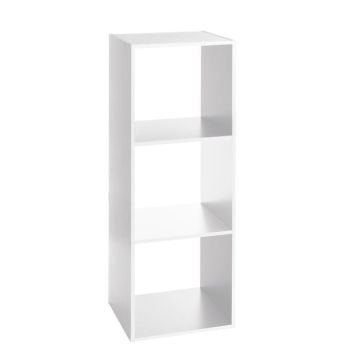 Etagère 3 cases - AC-DÉCO - Blanc - Aspect bois - Contemporain - Design
