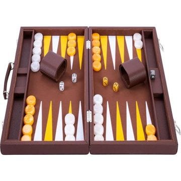 Backgammon de luxe Engelhart - 250525 - matériaux de haute qualité - dés et jetons nacrés