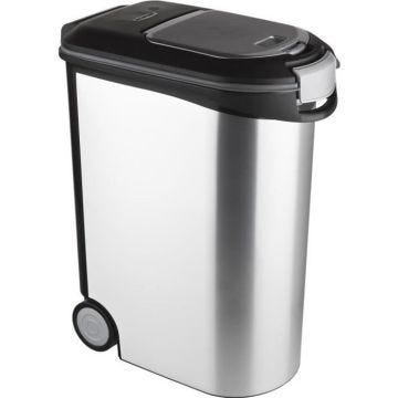CURVER Conteneur à croquettes pour chien 20 kg - 54L - Aspect métal