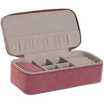 Boîte à bijoux - HOME ESPRIT - Crème Magenta - 20,5 x 10 x 6 cm - Multicolore - 2 pièces