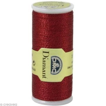 Fil à broder - DMC - Diamant - Rouge métallisé - 35 m - Polyester 100%