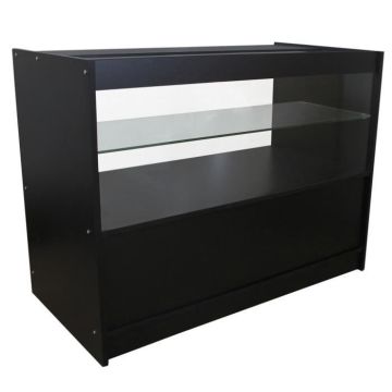 C1200 Comptoir Retail Showcase Vitrine de verre, Noir, 120 cm x 90 cm x 60 cm