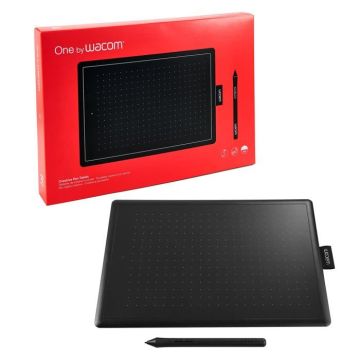 Tablette graphique - WACOM - ONE Medium - USB - Surface active 216x135 mm - Compatible Windows/Mac