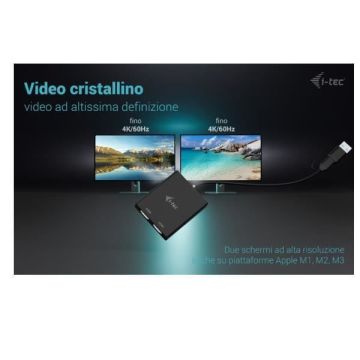 CABLES, Adaptadores, Audio/Video, I-Tec Adapt Hdmi A Usba+usbc 4kÉtendez votre bureau avec deux moniteurs HDMI externes.