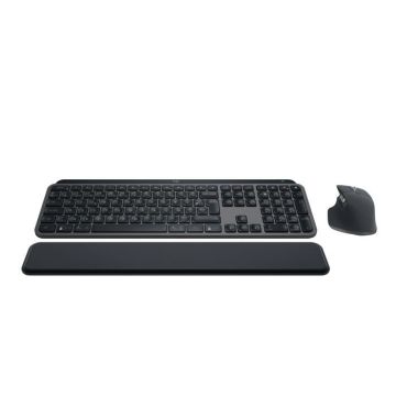 Logitech - 920-011606 - MX Keys S Combo: MX Master 3S, MX Keys S - MX Palm Rest - Graphite, Clavier Allemand QWERTZ
