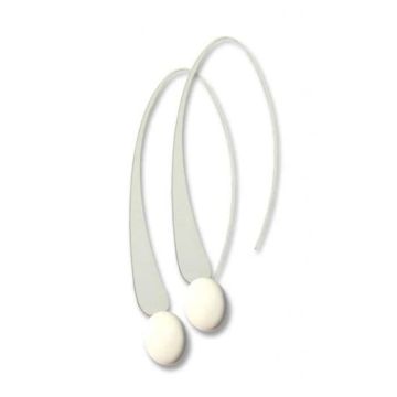 Longues boucles d'oreille Blanc - Ceraselle