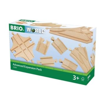 BRIO World - 33307 - Coffret Evolution Avance 11 Rails - Accessoire pour circuit de train en bois - Assortiment de rails - dès 3