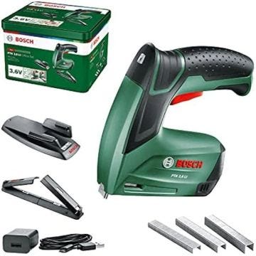 Agrafeuse sans fil - BOSCH - PTK 3,6 LI - Compacte et maniable - Chargeur facile - Revêtement antidérapant