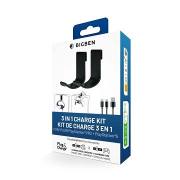 Kit de charge - Nacon - 3 en 1 - Noir - USB Type-C - Chargeur pour PS VR2 et Dualsense