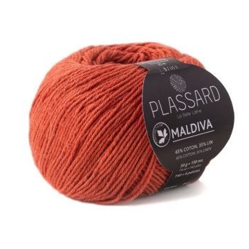 Fil crochet et tricot d'été - PLASSARD - Maldiva - Cuivre 54 - Coton et Lin - Aiguille N°3
