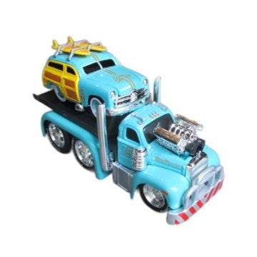 miniature 1:64 camion remorque et woody bleu planche surf muscle