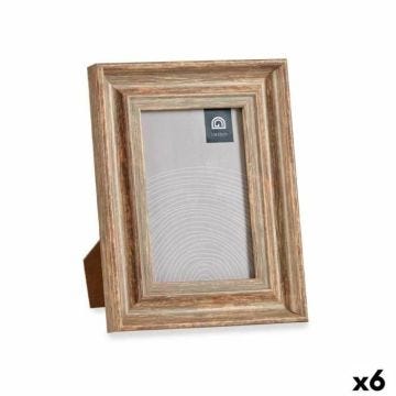 cadre photo verre bois marron bronze plastique (6 unités)