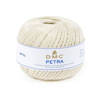 Pelote de laine - 100% coton - Ecru - DMC - Petra - Longues fibres