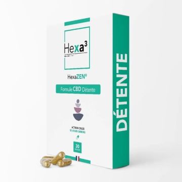30 Gélules CBD Relaxation HexaZEN 1500mg, sans THC 5 boîtes