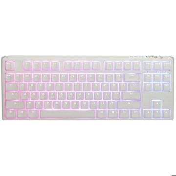 Ducky Channel One 3 TKL White (Cherry MX Red) - Clavier haut de gamme - format TKL - interrupteurs mécaniques rouges (switches Cherr