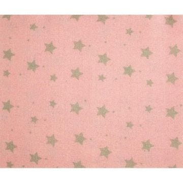 Coupon de tissu DIY - Etoile rose et taupe 50 x 140 cm - MegaCrea DIY Multicolore - Assort.