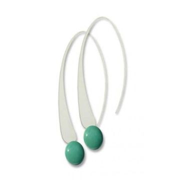 Longues boucles d'oreille Vert turquoise - Ceraselle