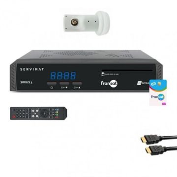 Récepteur TV Satellite HD - SERVIMAT - SIRIUS HD - HDMI - 12V - LNB Single 3 Noir