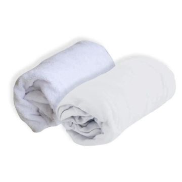 Set de Alèse et Drap Housse Blanc 60x120 cm - Domiva - Polyuréthane - Imperméable et Respirant