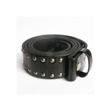 Ceinture en cuir véritable noir et rivet - 2XL 135cm