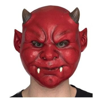 Masque de Demon Rouge avec des Canines - Disfrazzes - Halloween - Mixte - Intérieur
