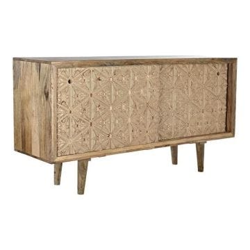 Buffet en bois de manguier et bouleau - Couleur principale: Blanc - 160 x 45 x 85 cm